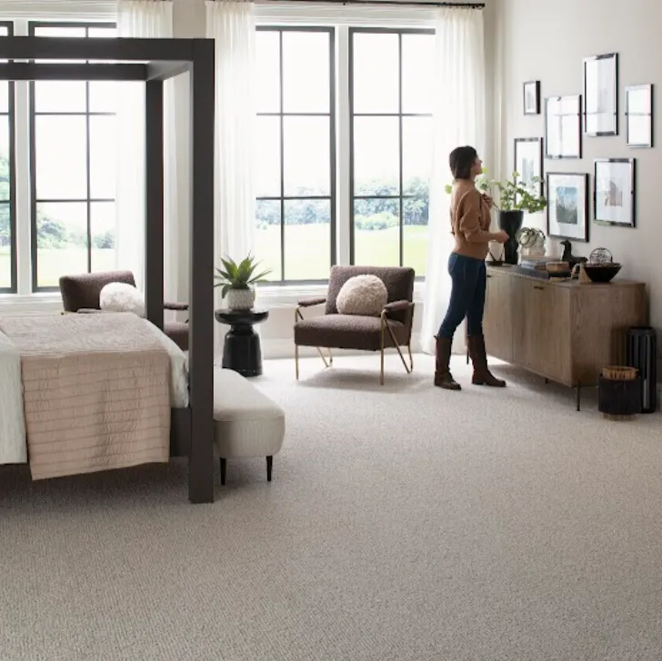 Soft carpet flooring in a classy bedroom